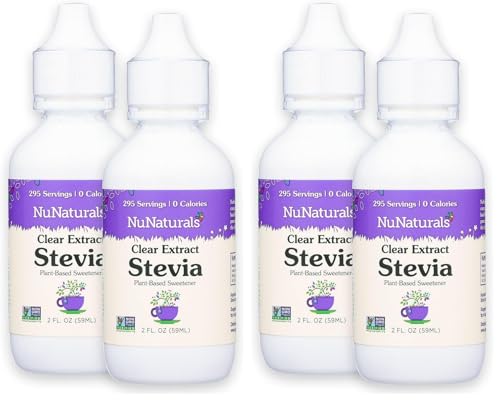 NuNaturals Liquid Stevia Sweetener, Clear Unflavored, Plastic, 2oz (2-Pack)