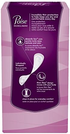 Poise Microliners, Long Length - Lightest Absorbency, 50 Count (Pack of 2)