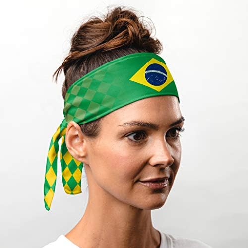 Suddora Country Flag Tie Headband with National Flag, Breathable Sweatband for National Sports Events, Non-Slip Fabric Sweatband for Soccer, Tennis