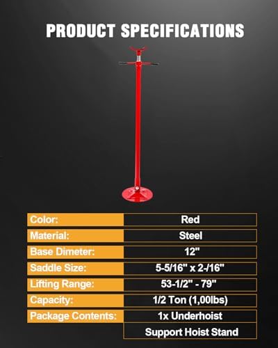 OCPTY 1/2 Ton Underhoist Support Stand with Adjustable Height