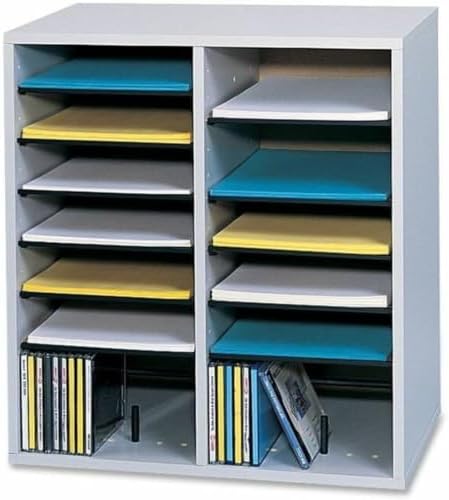Wood/Laminate Literature/CD Sorter, 16 Section, 19 1/2 x 11 3/4 x 20, Medium Oak