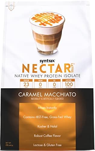 Syntrax Nectar Lattes 100% Whey Protein Isolate Powder, Cappuccino, 2 lb