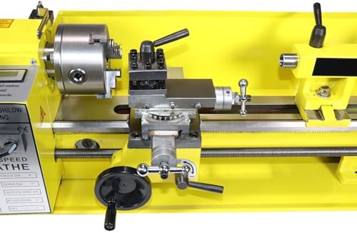 7 x 14 Precision Bench Top Mini Metal Milling Lathe Variable Speed 2500 RPM & Digital Readout with 5 pc. Cutter Kit