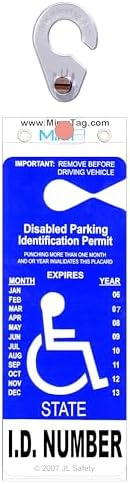 Gold - Handicap Placard Holder by JL Safety. A Novel Way to Protect