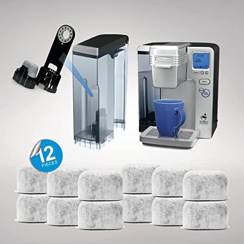 12 Pack Replacement Charcoal Water Filters for All Cuisinart Coffee Machines - Cuisinart Compatible (NOT KEURIG) Filters Fit Both Newer & Older