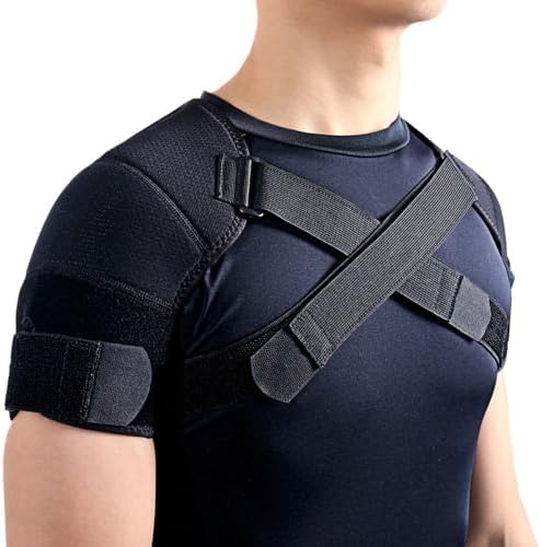 Double Shoulder Support Brace Strap Wrap Neoprene Protector,L