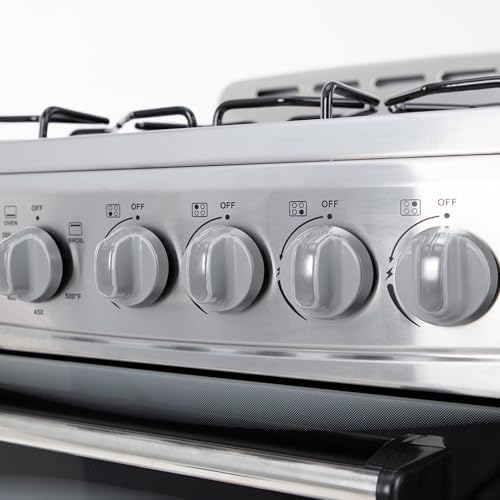 Avanti Compact Gas Range Oven, 4 Sealed Burners, 20-Inch, Stainless Steel | Avanti Compact Gas Range Oven, Freestanding with 4 Sealed Burners, Broiler with Pan, Storage Drawer, 20-Inch, Stainless Steel
