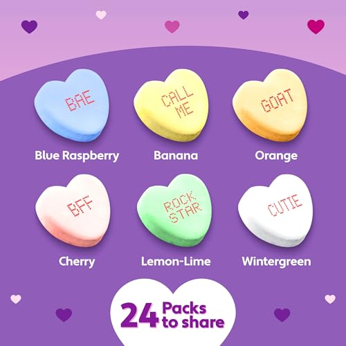 Brach's Valentine's Day Tiny Conversation Hearts, Friendship Exchange, 1 oz Boxes, 24 Ct