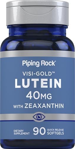 Piping Rock Lutein and Zeaxanthin 40mg | 90 Softgels | Eye Health Supplement from Marigold Extract | For Men and Women | Non-GMO, Gluten Free