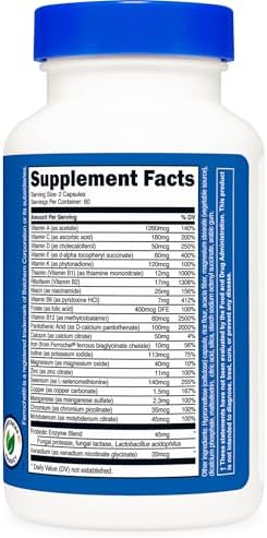 Nutricost Multivitamin with Probiotics 120 Vegetarian Capsules | Packed With Vitamins & Minerals