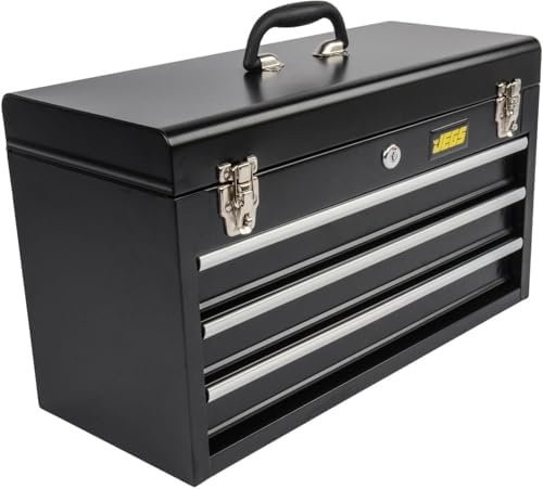 Portable 3 Drawer Tool Box | Portable 3 Drawer Tool Box for supporting automotive installation, service, or repair; aluminum and steel construction