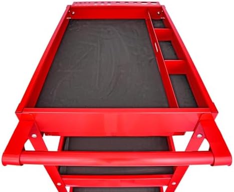 3-Shelf Shop Cart [200 lb. Capacity, Red] | 3-Shelf Shop Cart for let you easily move tools around your shop; steel and rubber construction