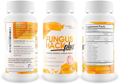 Fungus Hack Plus Probiotic Internal Fungus Fighter - Antifungal Probiotic - Nail Fungus Treatment - This Toe Fungus Treatment is Designed to Balance