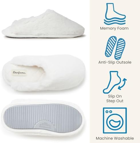 Dearfoams Women's Bailey Plush Furry Scuff