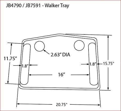North American Wellness Walker Tray with Non-Slip Grip Mat