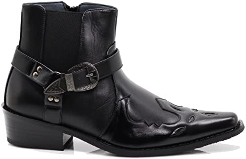 Enzo Romeo WT11 Men's Western Cowboy Motorcycle Ankle Boots