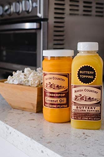 Amish Country Popcorn | Coconut Oil and Buttery Topping Bundle | 15 oz Coconut Oil and 16 oz Buttery Popcorn Topping | Old Fashioned