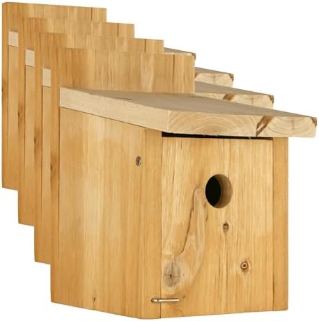 Nature's Way Cedar Box Wren House with Clean-Out Door, Wild Bird House and Outdoor Décor, Brown