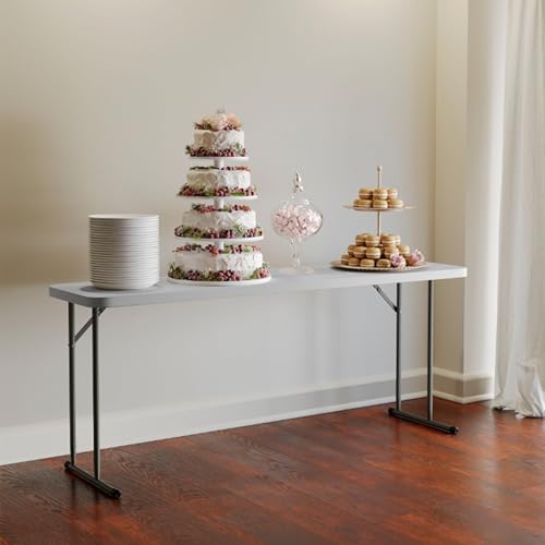 Flash Furniture 6 ft Plastic Folding Training Table, Granite White | Durable Construction, Commercial Use