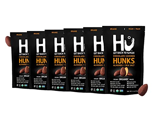 Hu Chocolate Hunks, Chocolate Covered Almonds with Sea Salt, 6 Pack