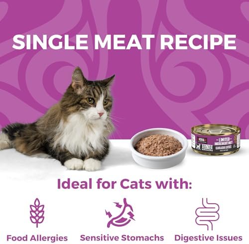 KOHA Limited Ingredient Diet Kangaroo Pate for Cats, 5.5 oz Pack of 24 | Single meat protein, sensitive stomach formula, no fillers, wet cat food, made in USA