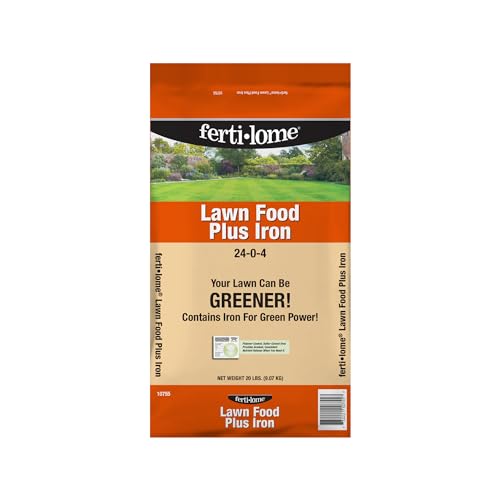 Fertilome (10760) Lawn Food Plus Iron 24-0-4, 40 lbs | 24-0-4 dual nitrogen + chelated iron - Fast green-up & long-term growth for all lawn types - Homeowners