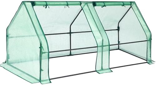 Ohuhu Portable Mini Greenhouse, 71"x36"x36" Greenhouses for Outdoors with Dual Large Zipper Doors & Ground Stakes