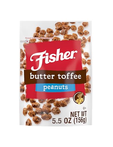 Fisher Snack Butter Toffee Peanuts, 42 Ounces (Pack of 1), No Artificial Colors or Flavors, 100% Recyclable