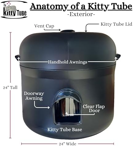 The Kitty Tube Outdoor Insulated Cat House-Feral Option with Straw