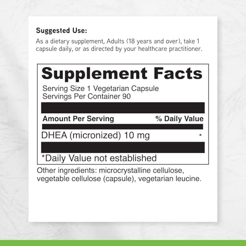 DAVINCI Labs Micronized DHEA 10mg - Helps to Support Healthy Aging, Hormone Balance, Brain Health, Thyroid Function & More - Vegetarian, Gluten-Free - 90 Capsules