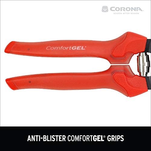 Corona BP 3214D ComfortGEL Bypass Hand Pruner, 3/4-inch cut , Red