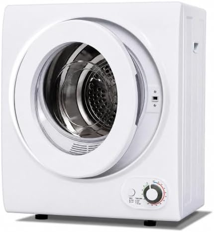 Euhomy Compact Laundry Dryer, 3.5 cu ft Front Load Stainless Steel Clothes Dryers With Exhaust Pipe, 1500W