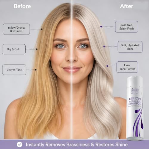 VITAMINS hair cosmetics Keratin Purple Blue Shampoo Anti Brass for Blondes