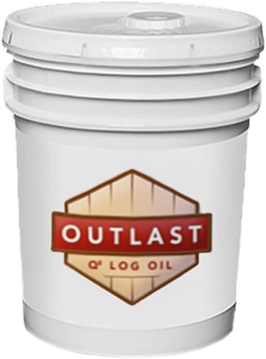 Outlast - Q8 Log Oil Wood Preservative for Decks, Log Homes, End Cuts, & More - Natural - 5 Gallon