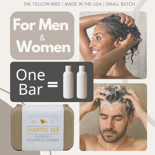 The Yellow Bird Solid Bar Shampoo Soap. Grapefruit, Rosemary