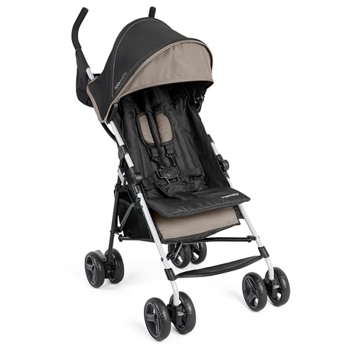 Ingenuity 3D Mini Convenience Stroller – Lightweight Stroller with Compact Fold, Multi-Position Recline, Canopy with Pop Out Sun Visor – Umbrella Stroller for Travel & More, Blue/Black