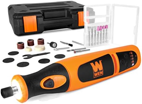 WEN 23072 Variable Speed Lithium-Ion Cordless Rotary Tool Kit with 24-Piece Accessory Set, Charger, and Carrying Case, 7.2 Volts