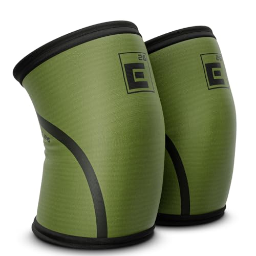 Element 26 Knee Sleeves for Weight Lifting with Gym Bag (M, Black) | 6mm Neoprene Support for Powerlifting, CrossFitting, Squats, Deadlifts, 7mm Compression, Non-Slip, Men & Women, Sold As Pair