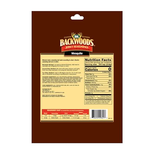 LEM Products Backwoods Mesquite Jerky Seasoning, Ideal for Wild Game and Domestic Meat, Seasons Up to 25 Pounds of Meat