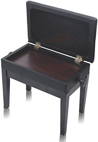Griffin Adjustable Piano Bench (ErgonomicPRO-X Series) – Black Solid Wood Frame, PU Leather Cushion