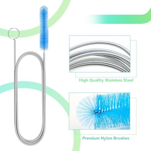 CPAP Hose Cleaner, 7 Feet Flexible CPAP Tube Cleaning Brush and 7 Inches CPAP Cleaning Brush for CPAP Mask Hose Blue