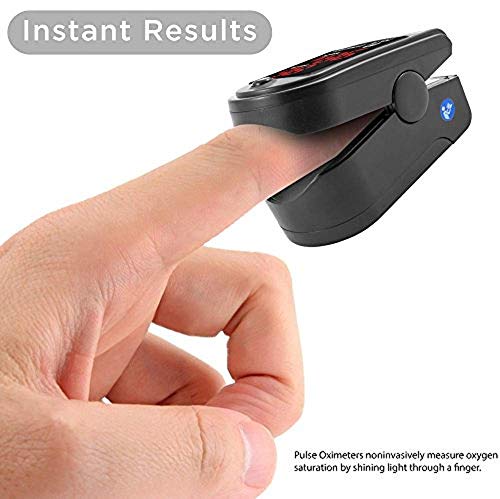 ® FL400 Pulse Oximeter with Carrying Case, Batteries, Neck/Wrist Cord - Black