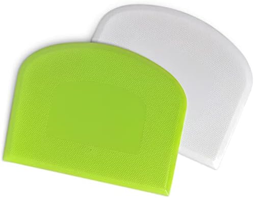 ALLTOP Bowl Spatula & Bench Scraper, Flexible Plastic Multipurpose Kitchen Pastry Cutter Tool