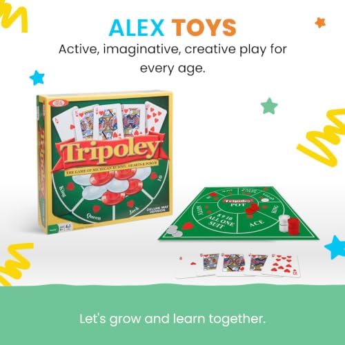 Tripoley Deluxe Board Game, Family Favorite Game, Combination of Michigan Rummy, Hearts and Poker, Perfect for Family Game Night, for Ages 8 and up