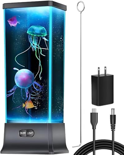 CALOVER Large Jellyfish Lamp Gifts for Kids Adults Electric Fantasy Tank Aquarium Night Mood Light for Birthday Holiday Home Christmas Decoration Relaxion