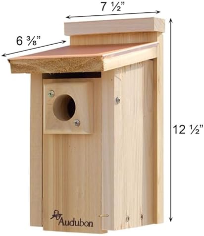 Audubon Coppertop Cedar Wood Bluebird House Model NACOPBB
