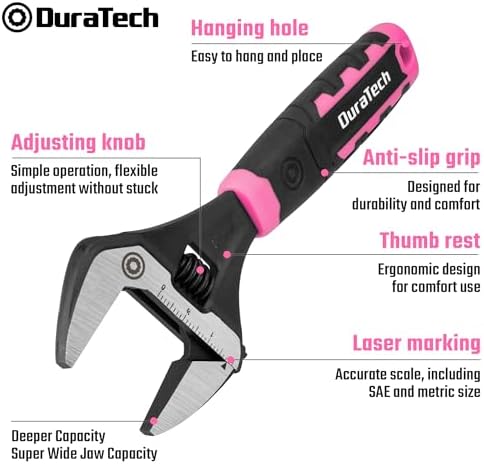 DURATECH 10-Inch Wide Jaw Adjustable Wrench
