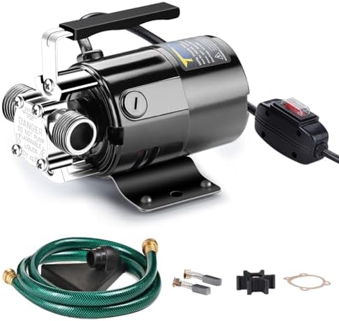 Water Transfer Pump, 115V 1/10HP 330GPH Electric Utility Water Pump with 6ft Water Hose Kit, Portable Small Water Pump For Pool Draining, Removing Water From Rain Barrel, Aquariums, etc.