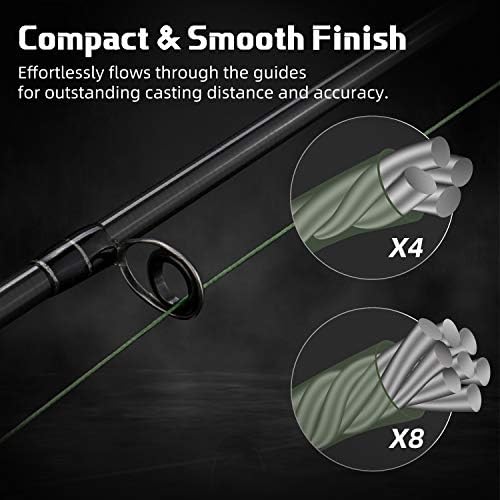 RUNCL Braided Fishing Line Merced, 1000 500 300 Yards Braided Line 4 8 Strands, 6-200LB - Proprietary Weaving Tech, Thin-Coating Tech