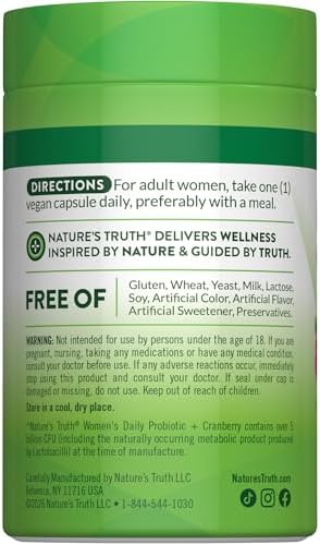 Nature's Truth Probiotics for Women | 5 Billion CFUs Daily